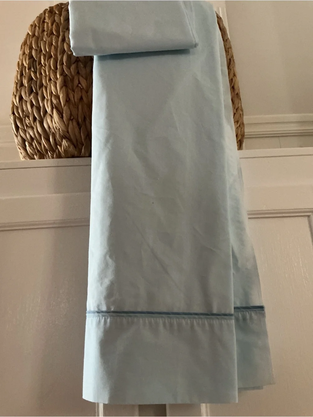 Vintage Sears Percale Baby Blue Flat Sheet